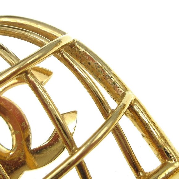 Chanel Birdcage Dangle Earrings Clip-On Gold 110417 - Picture 3 of 4